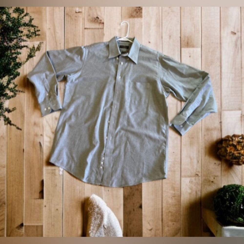 Claybrooke Wrinkle Free Dress Shirt Clay Brooke shirt long sleeve size 16 34/35 - Picture 3 of 14